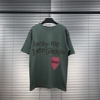 Wholesale 2021 New Lucky Me i Feel T shirt Men Women Kanye West Kids See Ghost Camp Flog Tee Vintage Tops Clothing Xqau