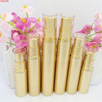 Wholesale 5ml ml mlempty airless pump bottle cream lotion cosmetic containers aluminum gold vacuum Bottles travelhigh quatity