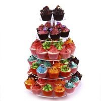 Wholesale Other Bakeware Tier Acrylic Wedding Cake Stand Crystal Cup Cupcake Holder Plate Birthday Party Display Shelf Decoration Stands