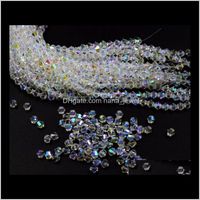 Wholesale 300Pcs Jewelry Beading Glass Beads Clear Ab Crystal Crystal Bicone Garment Beads Necklace Bracelet Accessories Mm M7Aj C3U9T