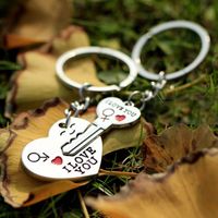 Wholesale Zinc Alloy Silver Plated Lovers Gift Wedding Favors Couple My Heart chain Fashion Keyring Key Fob Creative Key Chain