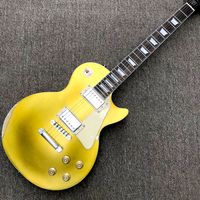 Wholesale New Arrival Strings Relic Gold Electric Guitar with White Pickguard Rosewood Fretboard
