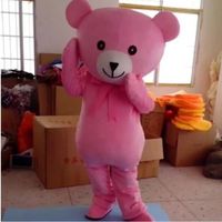 Wholesale Halloween Pink Teddy Bear Mascot Costume High quality Cartoon Anime theme character Christmas Carnival Costumes Adults Size Birthday Party Outdoor Outfit