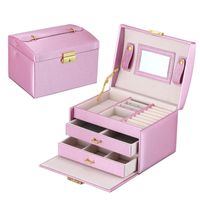 Wholesale Bathroom Storage Organization Travel Jewelry Box Portable Cosmetics Beauty Earrings Container Girl Organizer With Drawers Layers