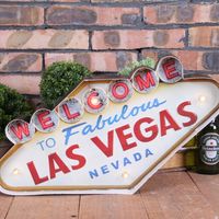 Wholesale Las Vegas Decoration Metal Painting Neon Welcome Signs Led Bar Wall Decoration K2