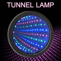 Wholesale Bulbs LED Mirror Tunnel Light Round Infinity Lamp Novelty Wall Hanging Sign Home Decoration D
