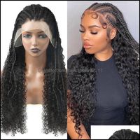 Wholesale Lace Wigs Hair Products X4 Hd Frontal Wig Goddess Braid Half Braids Sew In Weave Curly Human Preplucked Hairline Hairstyles Drop Delivery