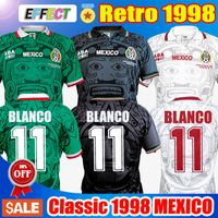 Wholesale Retro Mexico World Cup Classic Vintage Soccer jerseys Thailand Quality HERNANDEZ BLANCO Home Green Away White Third Blakc Football Shirts