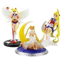 Wholesale 13 cm Sailor Moon Tsukino Wings Cake Decoration PVC Action Figure Collection Model Toy Doll Birthday Gifts for girl Q0622