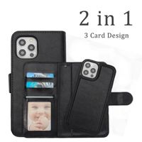 Wholesale 2 in Detachable Leather Phone Cases For iPhone Pro Max Xs Xr Plus Luxury Flip Wallet Magnetic Protect Cover