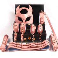 Wholesale NXY Bondage OEM ODM Sex Games New Gear Real Leather Kit Hand Cuffs Collar Spanking Paddle Sm Role Play Harness Erotic Toys