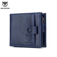 Wholesale Wallets BULLCAPTAIN Leather Men s Coin Purse Trendy Retro Short Wallet British Casual With RFID Multifunctional