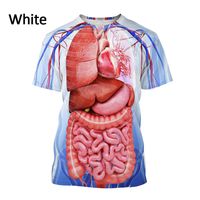 Wholesale Summer New Fashion T shirt Male Skeleton Internal Organs D Printing T shirt Halloween T shirt
