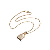 Wholesale Necklace Pendant Lock for Woman Gold Silver Layered Chain Big Locks Punk Jewelry Women Lovers Engraved Pendants Necklaces Designer Fashion Christmas Gift with Box