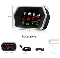 Wholesale P17 Newest Head Up Display Auto Display OBD2 GPS Smart Car HUD Gauge Digital Odometer Security Alarm Water Oil temp RPM