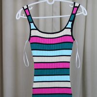 Wholesale Dresses summer Sleeveless Round neck Match n colors stripe ma am Medium length camisole vest cotton Self cultivation Buttock wrapping Bottomed Jumpsuit