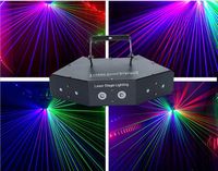 Wholesale 110V V Six Eyes Laser Scaning Lights DMX512 RGB Full Color Laser Light Line Effect Stage Lighting Lens Scanner Laser DJ Disco Equipment