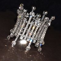 Wholesale Luxury brands Big Crystal Bracelet For Women Fashion Wedding Wide Bracelets Female Silver Color Rhinestone Bangles Party Jewelry