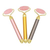 Wholesale 2021 Electric Vibrating Facial Massager K Gold Energy Beauty Bar Natural Jade Stone Roller Beauty Bar for Face Lifting