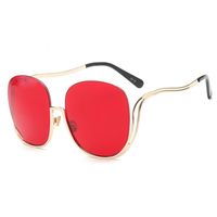 Wholesale Sunglasses Oversized Round Women Fashion Big Metal Frame Vintage Men Mirror Blue Gold Sun Glasses UV400 Oculos