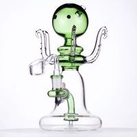 Wholesale 8 Vivid octopus shape hookah two chambers recyclers glass bong with percolator