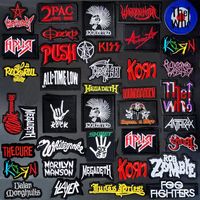 Wholesale 35pcs set BAND DIY Embroidery PUNK MUSIC Applique Ironing Clothing Sewing Supplies Decorative Badges Patches