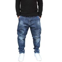 Wholesale Men s Jeans Fashion Harem Men Casual Hip Hop Denim Pants Streetwear Loose Baggy Trousers Male Clothes Time Limited