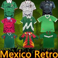 Wholesale MEXICO RETRO soccer jerseys VINTAGE top Thailand jersey goalkeeper uniforms BLANCO Football shirt Embroidery Logo camiseta futbol