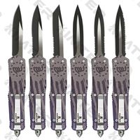 Wholesale 9 Large BLACK GHOST D A out the front Automatic Knives Custom Print D Printing Flat Handle EDC Tactical Pocket Knife Tools with Nylon sheath Cncostco