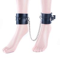 Wholesale NXY SM Sex Adult Toy Camatech Pu Leather Ankle Cuff Restraints Bdsm Bondage Adjustable Lockable Shackles with Metal Chain for Foot Exotic Accessories