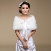 Wholesale 2020 Fur Shawl Wedding Wrap Formal Dress Cheongsam Pregnantwith Married Outerwear Bride Cape White Autumn Winter Jacket