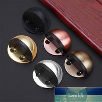 Wholesale Door Catches Closers Sliver Punch free Sticker Hidden Stainless Steel Rubber Stopper Holders Catch Floor Mounted Nail free Stops Factory price expert design