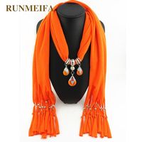 Wholesale Pendant Necklaces RUNMEIFA Pendants Scarf Pattern Tibetan Beeswax Ms Pearl Jewelry Removable Accessories