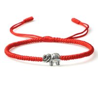 Wholesale Elephant Charm Bracelet Black Red Thread String Rope Handmade Braided Adjustable Bracelets Bangles For Women Men Lucky Jewelry