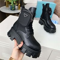 Wholesale 2021 Ankle Martin Boots for Women Brushed Rois Real Leather Nylon with Removable Pouch Black Lady Outdoor Booties Shoes Australia Box