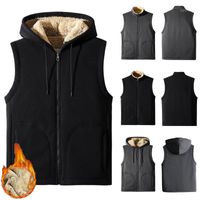 Wholesale Men s Jackets Mens Unisex Comfort Warm Winter Pockets Outdoor Faux Fur Outwear Coat Vest Female Christmas Streetwear Clothing Cardigan