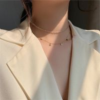 Wholesale Korean Dongdamen Necklace Female Super Fairy Star Sweet Multi layer Crystal Necklace with Clavicle Chain Showing Neck Length