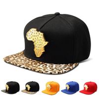 Wholesale Ball Caps Missfox Hip Hop Africa Map Mens Hat Personality Flat Brim Baseball Rhinestone Paved Hipster Hats And