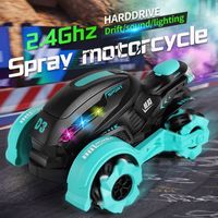 Wholesale Cool G remote control spray motorcycle high speed music lights children s charging stunt car parent child interactive toys