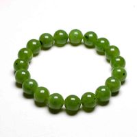 Wholesale Natural Healing Bracelet Gem Green Canadian Nephrite Jades Stone Beads Bracelets for Women and Men Strand Meditation Jewelry