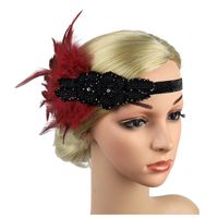 Wholesale Hair Accessories Vintage Feather Headband s Headpiece Headdress Beige Black Diamond Hiar Band For Carnival Hen Party Event