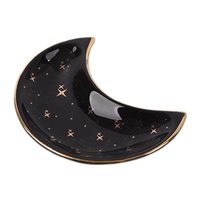Wholesale Jewelry Pouches Bags Small Moon Dish Tray Earring Dish Decorative Ceramic Trinket Modern Accent Tray For Vanity