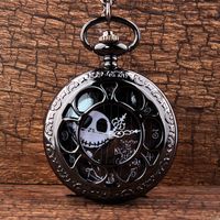 Wholesale Hot Selling Hollowed Out Black Pumpkin Ball Mummy Face Christmas Eve Horror Theme Pocket Watch