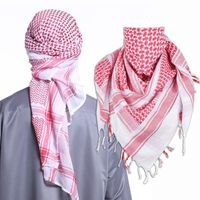 Wholesale Cycling Caps Masks Islamic Men Traditional Costumes Plaid Hat Head Scarf Turban Muslim Hijabs Dubai Arabic Ramadan Pray Tactical