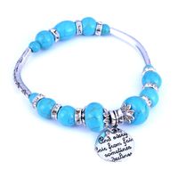 Wholesale Alphabet tag Strands Bracelet Turquoises Bracelets Classic Natural Lava Stone Bead Bangles Charm Rope Women Gift