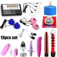 Wholesale Nxy Sm Bondage Sexual Toys for Women Massager Sex Flirt Nipples or Clitoris Clips Clamps Electric Shock Kit Vibrator