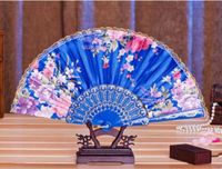 Wholesale 23cm Chinese Floral Vintage Folding Fan Wedding Christmas Decoration Baby Shower Home Decor Kids Birthday Party Supply