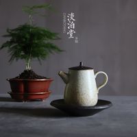 Wholesale Chu Porcelain Jingdezhen Hand Drawn Iron Black Glaze Japanese Minimalist Zen Style Ceramic Small Teapot Master