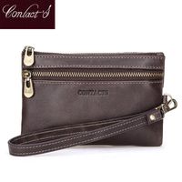 Wholesale Wallets Contact s Women Genuine Leather Money Card Wallet Retro Car Key Housekeeper Holders Lady Fashion Zipper Coin Purse