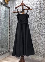 Wholesale Casual Dresses Top Quality Strap Dress Autumn Designer Clothing Women Belt Patchwork Sleeveless Black Red Apricot Ball Gown Club